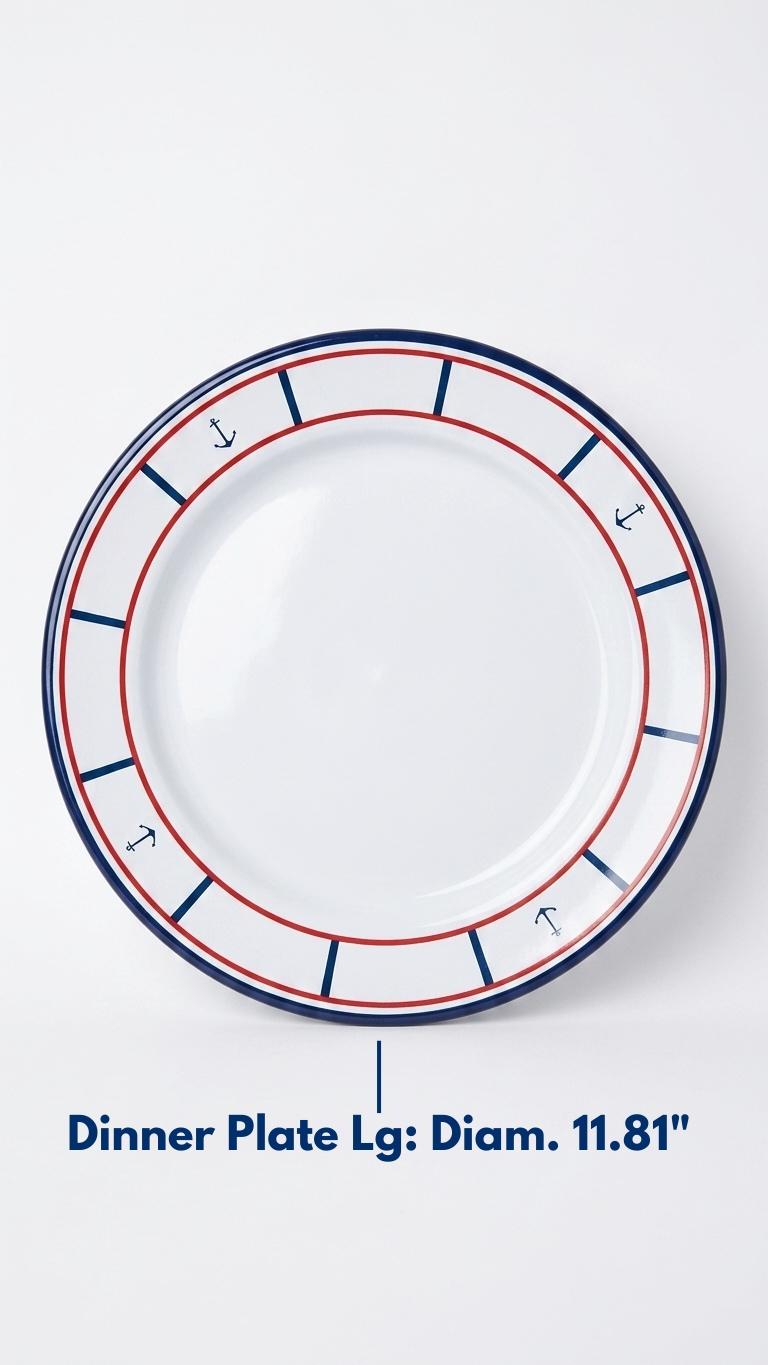 D8658 - Anchor Enamelware Plate, Lg Ø: 11.8" (x4)